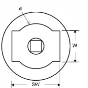 BPW Galvutė ašies veržlės guolio 6.5, 9t. 3/4" SW-80mm W-50mm D-73mm